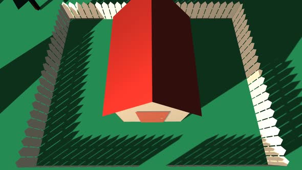 Timelapse of quiet cottage. The calm neighborhood. Small house with red roofs. alt