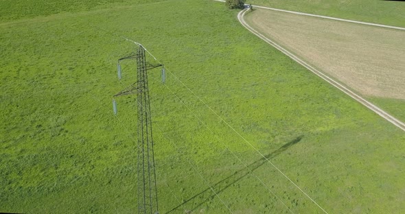 Power Line High Voltage Meadow