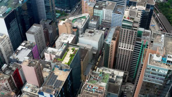 Top view of Hong Kong city downtown alt