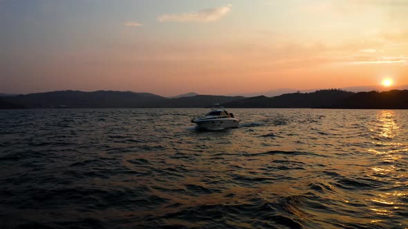 Boat at Sunset Lake Baikal 08 4k