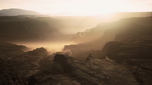 Rocky Desert at Dramatic Sunrise alt