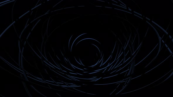 Curved Lines Like Tubes Twisted in Helix and Blue Neon Light Running on Tubes alt