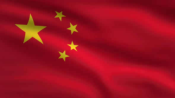 China Windy Flag Background 4K alt