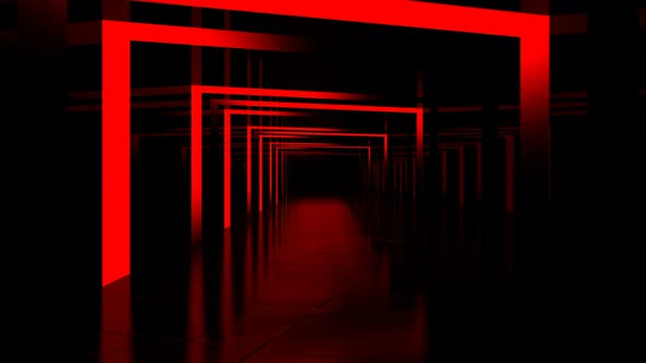 Abstract Red Tunnel Loop