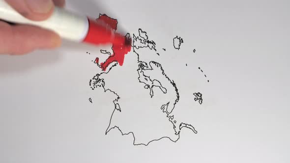 Speed Coloring of the Europe Map Illustration