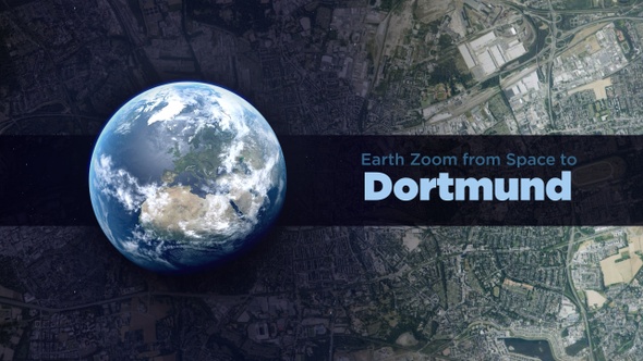 Dortmund (Germany) Earth Zoom to the City from Space