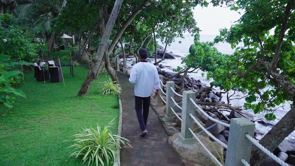 Waiter Walking On Coastal Path