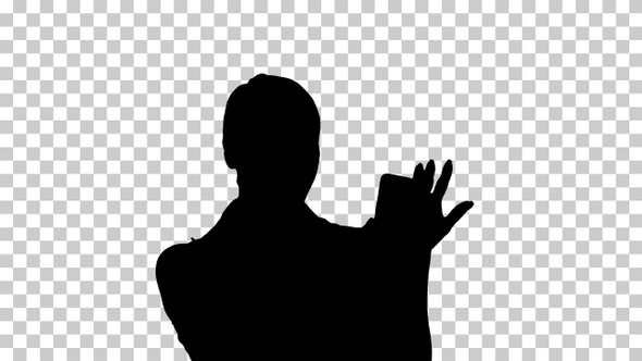 Silhouette Woman making video call alt