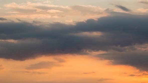 Beautiful Sunset With Clouds, Time Lapse, 1080