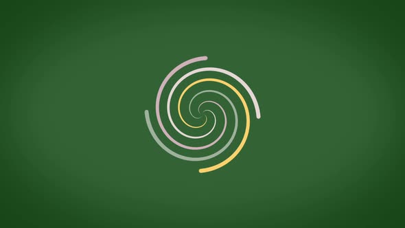 Colored spiral with woven lines alt