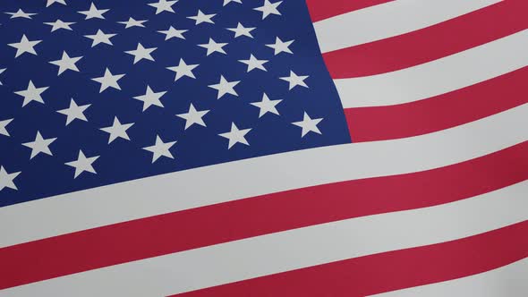 National Flag of United States of America Waving Original Size and Colors 3D Render American or U alt