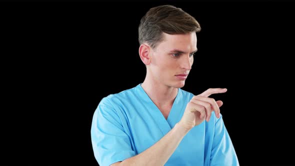 Surgeon using digital screen alt