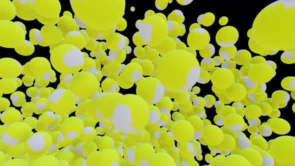 Social media interaction Snapchat balls fall from full screen to the end Isolated by the Alpha alt