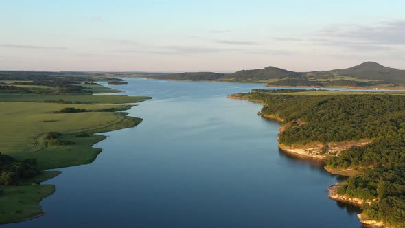 Flight Over The Trakiets Dam At Sunset 4 alt