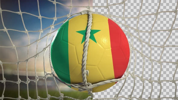 Soccer Ball Scoring Goal Day Frontal - Senegal