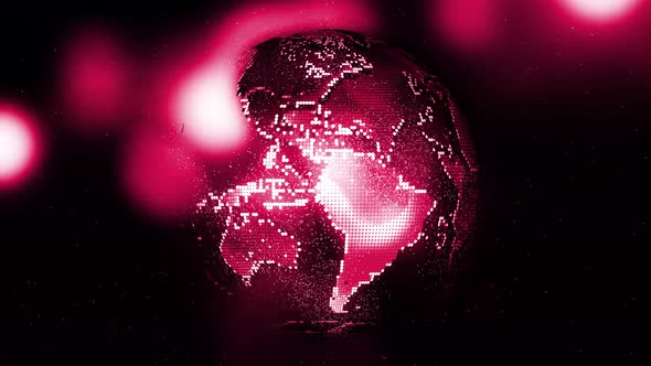 Abstract earth globe spinning on digital space. A 207