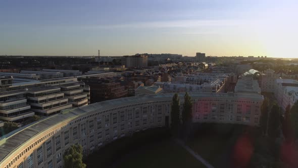 Stockholm City Aerial View at Sunset