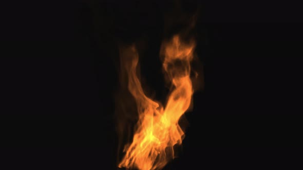 Alpha channel flames on transparent background