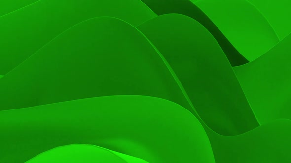 3d Abstract Colorful Shapes Wave Green