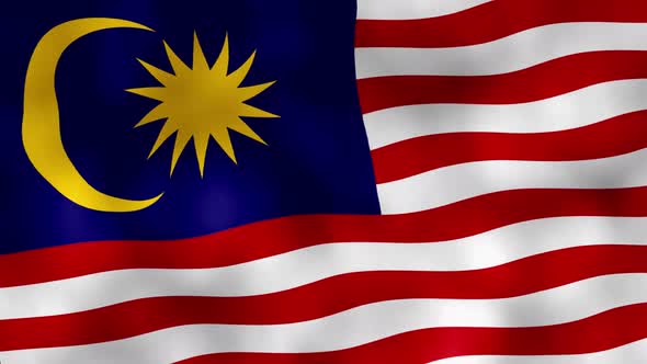 Malaysia Country Nation Flag Waving - Illustrated Motion Graphic alt