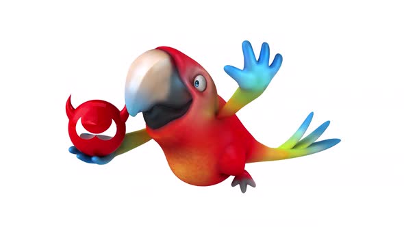 Fun 3D cartoon animation of a Parrot with alpha alt