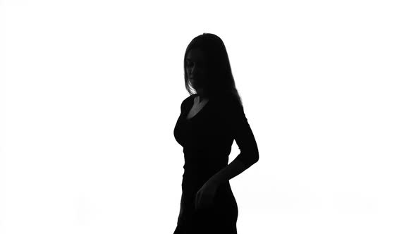 Silhouette of Attractive Lady, Dancing Seductively, Flirting, Inner Freedom alt