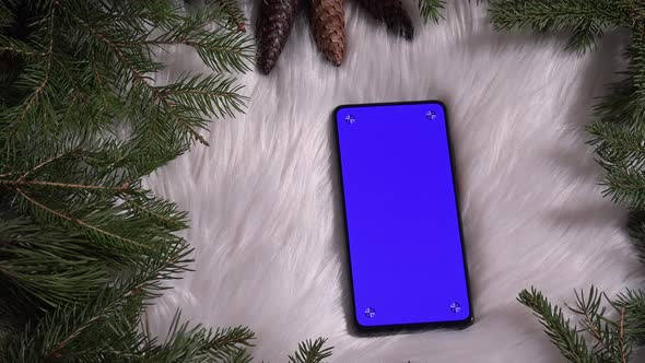 Smart Phone Blue Screan - Winter Mood - 4K alt