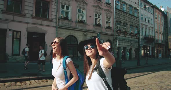 Two Girlfriends Sightseeing