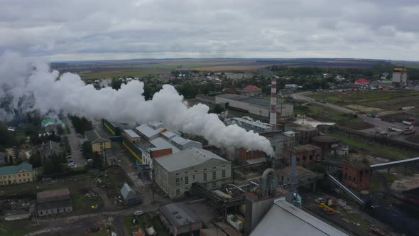 Aerial a Factory in a Small Town alt
