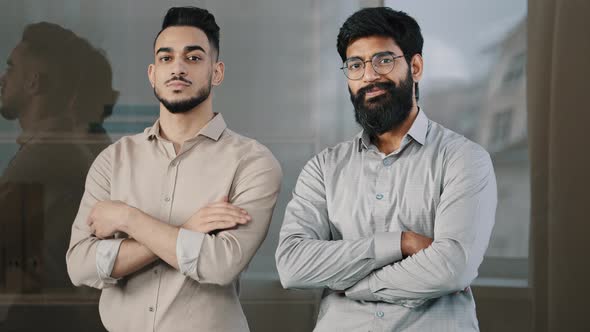 Two Happy Male Colleagues Multiracial Diverse Businesspeople Partners Men Hispanic Man Arabian alt