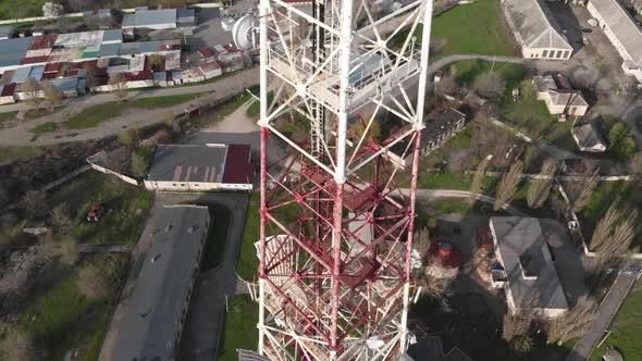 TV Towers From the Air Filmed with a Drone