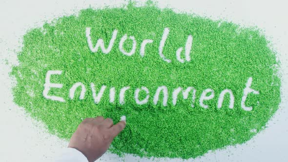 Indian Hand Writes On Green World Environment Day