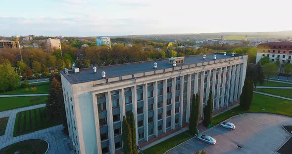 Panoramic Aerial drone view of city