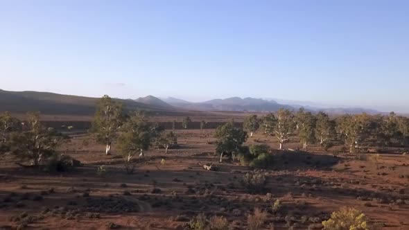 Aerial view of Australian outback dry desert landscape alt