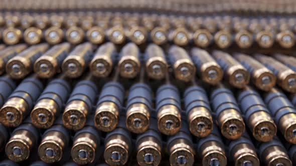 Infinite animation showing a huge array of ammo belts. Shiny mortal ammunition. alt
