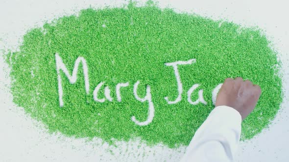 Green Hand Writing Mary Jane