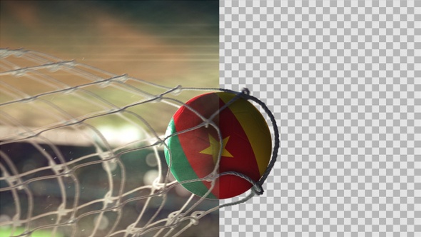 Soccer Ball Scoring Goal Night - Cameroon