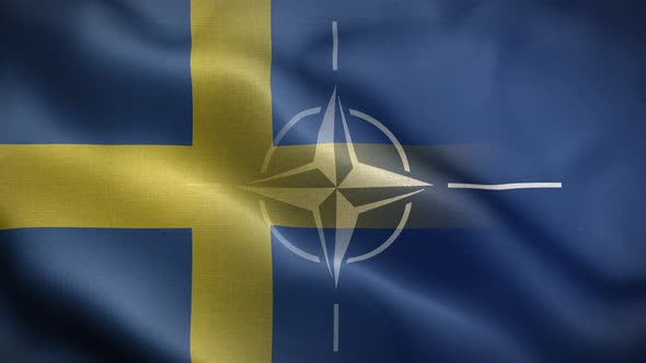 Nato Sweden Flag Loop Background 4K