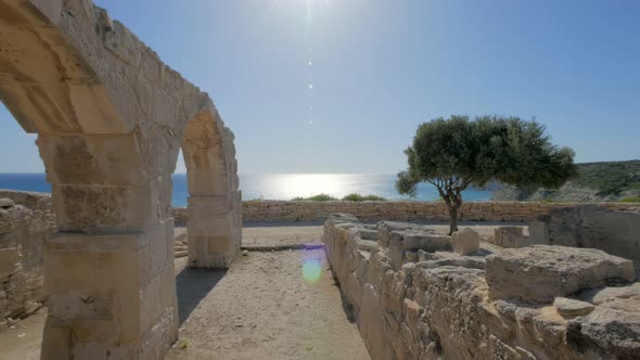 Panoramic Shot on Ruin of Ancient City Kourion in Cyprus