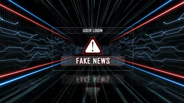 Fake News Text and User Login Interface in the Tech Room, Two Versions Included