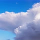 Puffy Cumulus Clouds with Moon Moving Fast Across the Sky - VideoHive Item for Sale