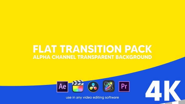 Flat Transition Pack alpha channel transparent background blue and ...