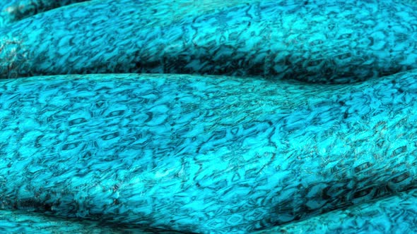 Futuristic background with moving liquid substance of blue color alt