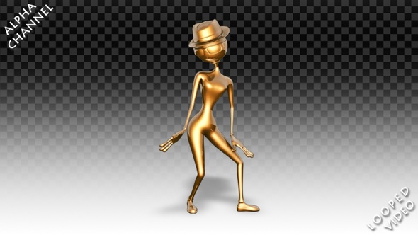 3D Gold Woman - Cartoon Style Dance alt