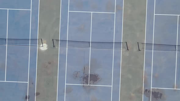 Drone Panning Away From Tennis Courts