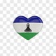 Lesotho Flag on a Rotating 3D Heart