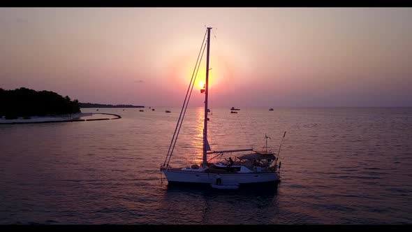 Aerial view landscape of beautiful seashore beach vacation by blue lagoon with white sand background alt
