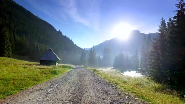 Valley Chocholowska at sunrise in summer, Tatra Mountains, Poland alt
