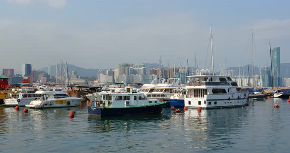 Causeway Bay, Hong Kong harbor side, typhoon shelter alt
