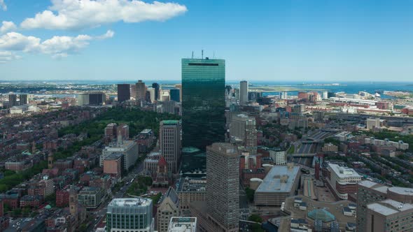 4K Aerial timelaspe of Boston skyline - Massachusetts - USA